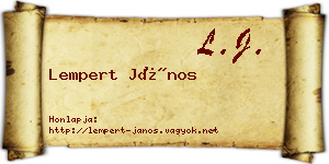Lempert János névjegykártya