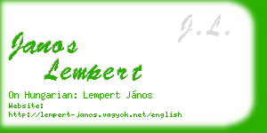 janos lempert business card